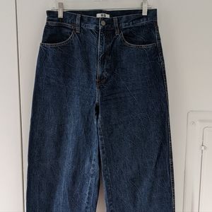 Uniqlo Dark Wash Denim Wide Leg, Full Length 28x32